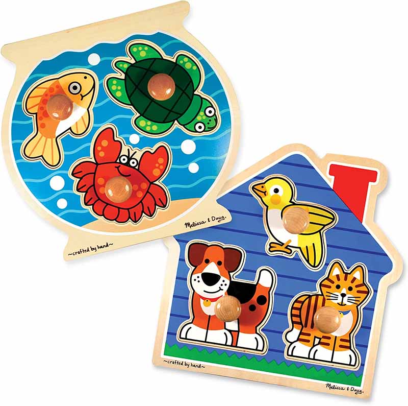 Best educational toys for 2 year olds Melissa Doug Animals Jumbo Knob Wooden Puzzles helpful tiger educational toys,home goods,learning